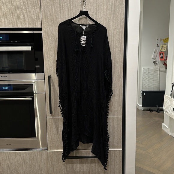 NWT WALTER BAKER Acapulco Kaftan / Swim Cover Up in Black (One Size) - Picture 3 of 4